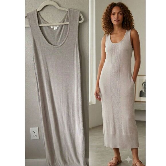 Barefoot Dreams Dresses & Skirts - Barefoot Dreams CozyChic Ultra Lite Tank Maxi Dress Cream Size Large Cozy Resort